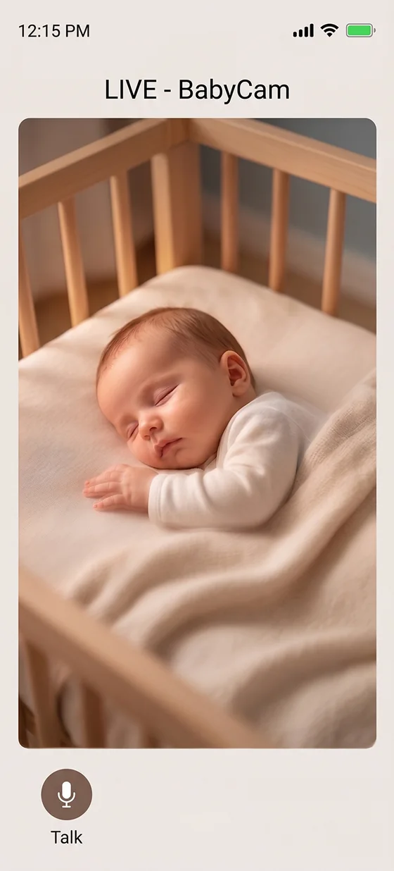 BabyCam live view screen