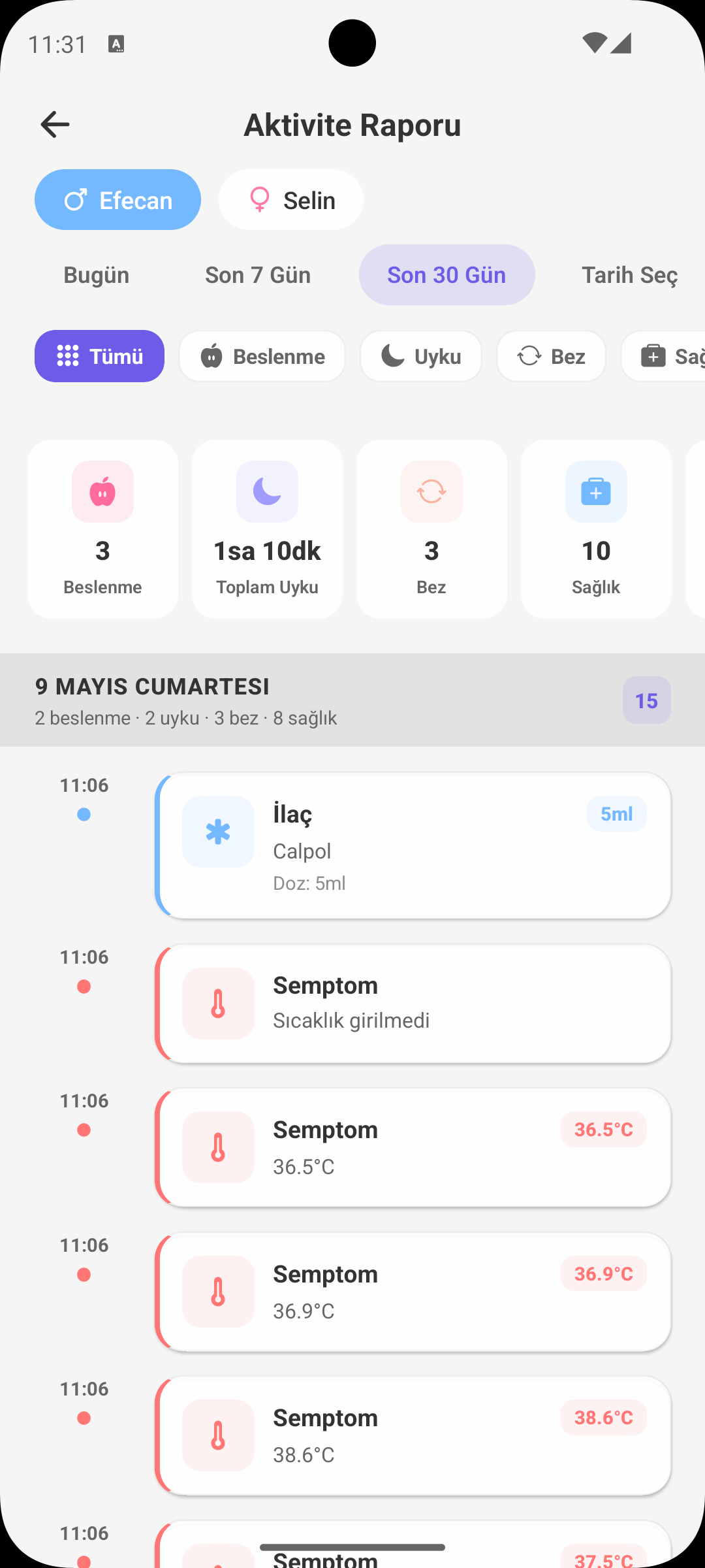 AI Sağlık Merkezi ekranı